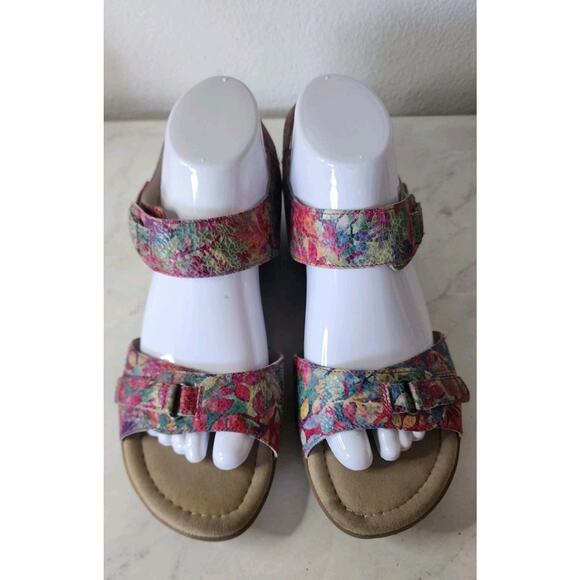 Umberto Raffini Yasmin Leather Wedge Sandals Floral Women's Size EU 40 - Picture 2 of 10